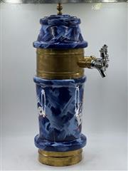 Labatt Blue 2 Faucet Beer Tower Ceramic Blue Swirl Color